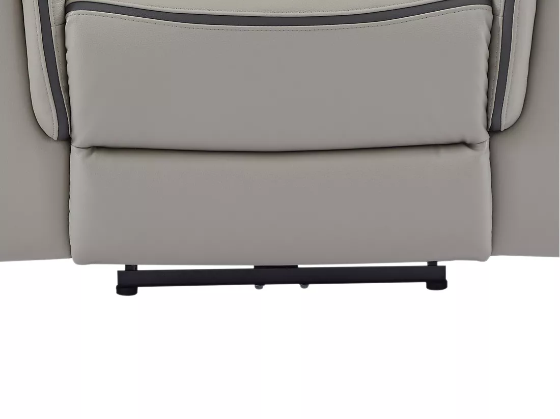 Fauteuil relax électrique en cuir gris clair ADELIO