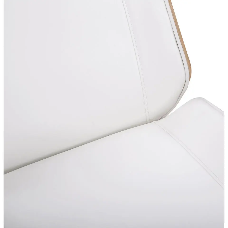 CLP Bureaustoel Varel chroom Frame - Kunstleer - natura/wit
