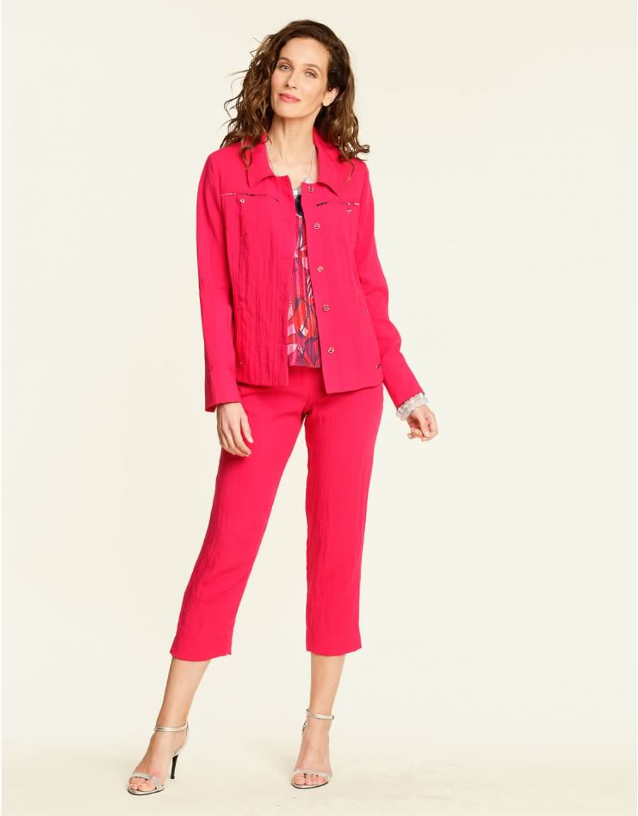 Top chic en voile rose