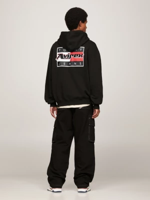Tommy x Avirex Moletom com Capuz e Logo Traseiro de Gênero Duplo