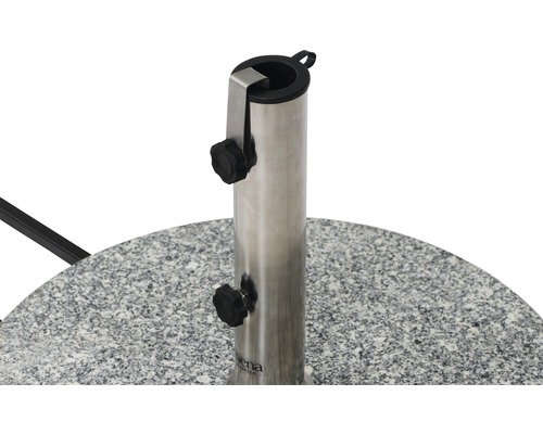 Siena Garden Granieten Parasolstandaard, 40 kg, Grijs, met Handvat en Wielen