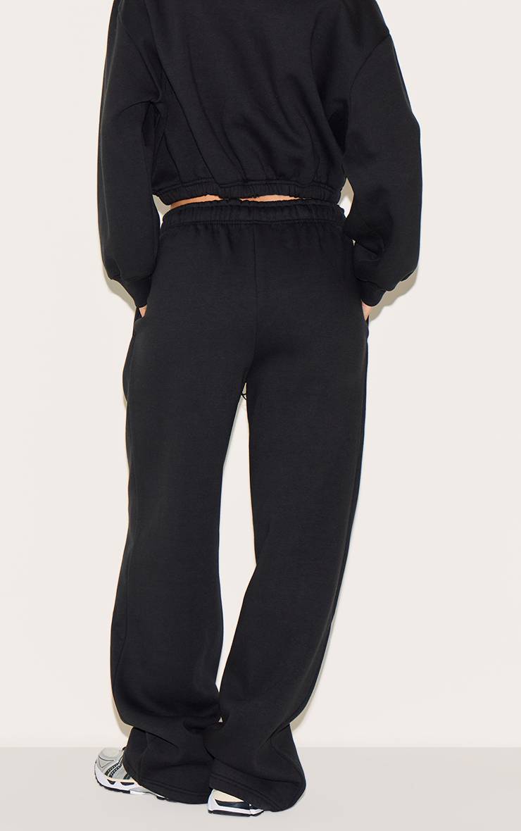 Noir Joggers Oversize À Ourlets À Cordon De Serrage
