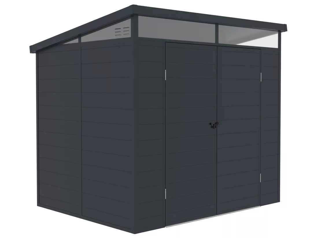 Abri de jardin en résine gris anthracite 4,57 m² avec plancher - MINARO