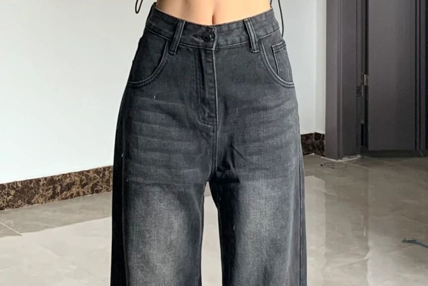 Jerolenea - Lage taille rechte pijpen losse jeans