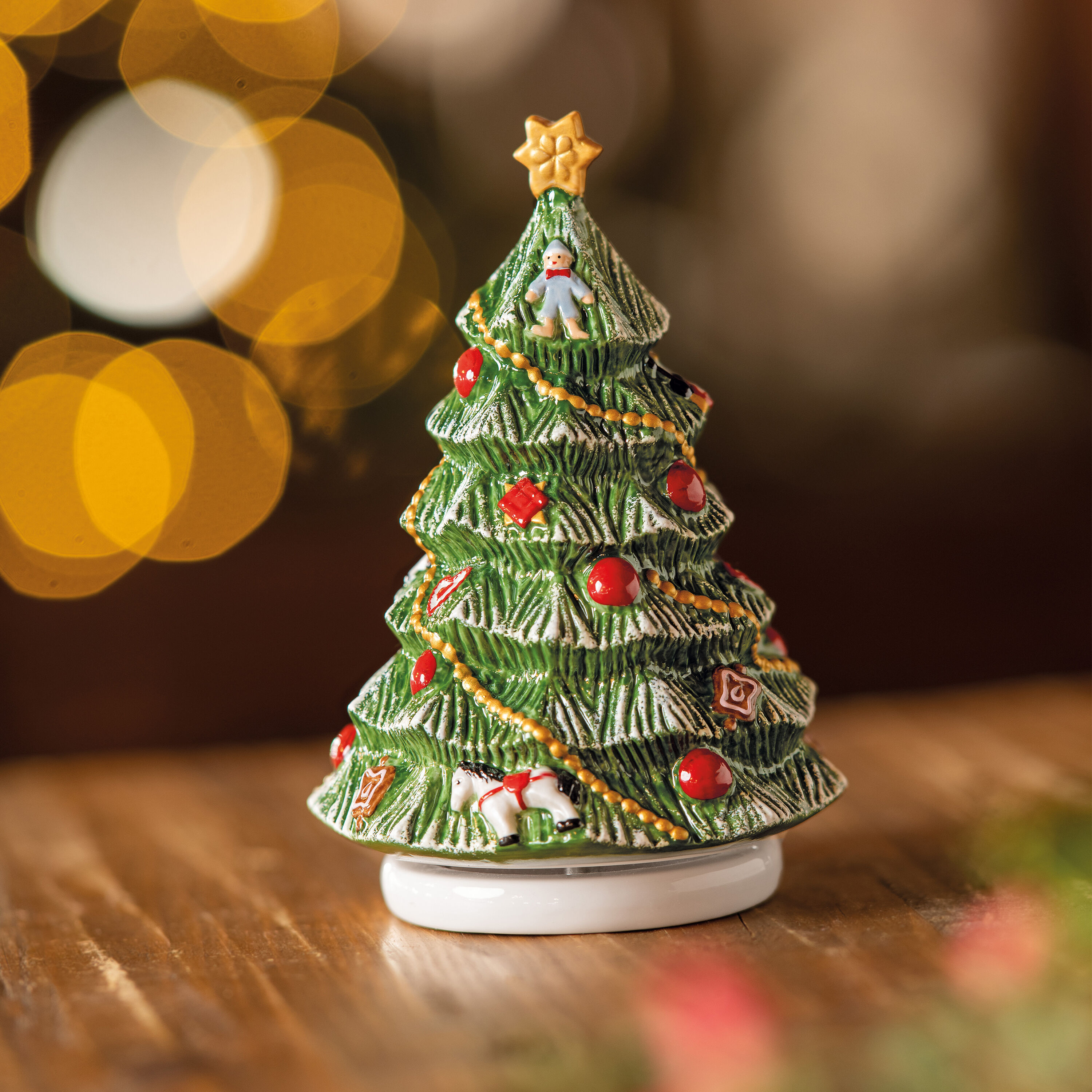 Nostalgic Melody Christmas music box Green, 4.4'' x 4.4'' x 6.4''