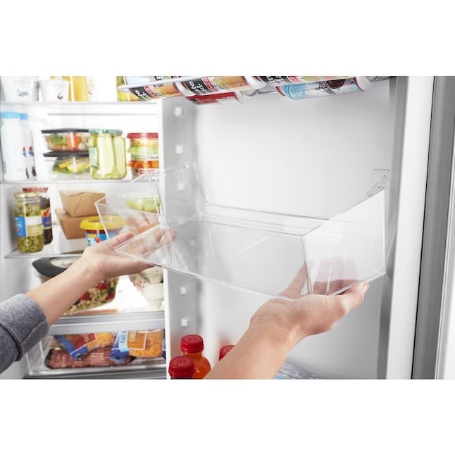 Refrigerador Whirlpool Side-by-Side de 21,4 pés cúbicos com máquina de gelo (aço inoxidável resistente a impressões digitais)