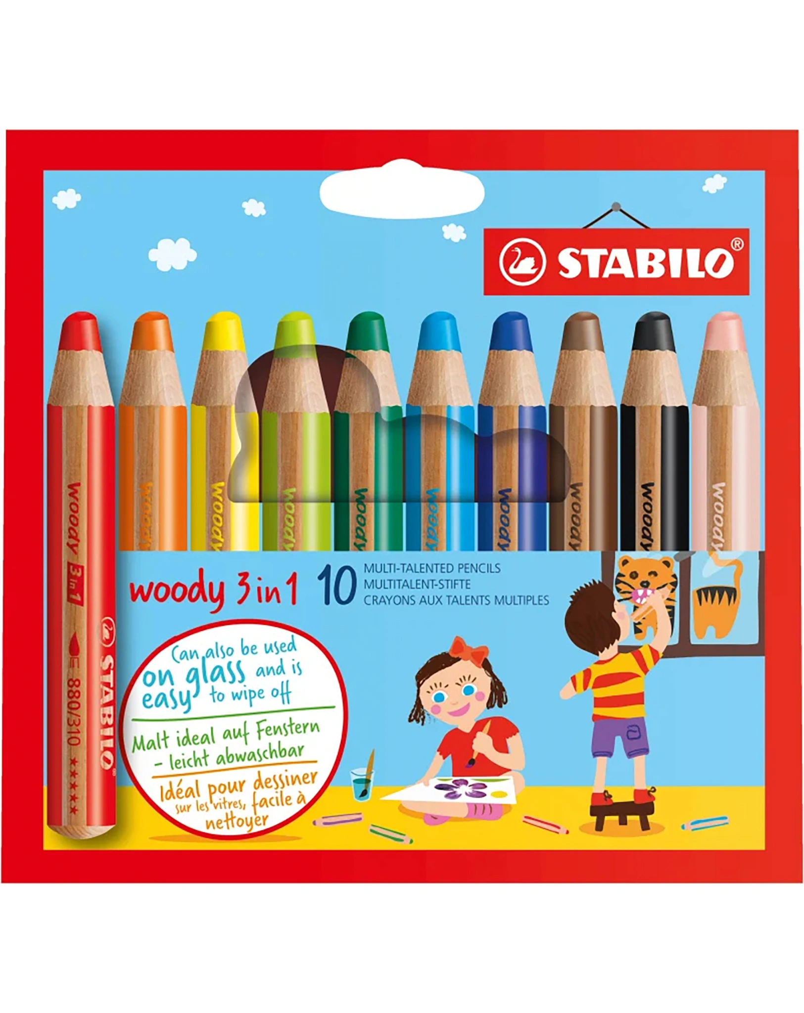 Buntstift STABILO® woody 3in1 10er-Set