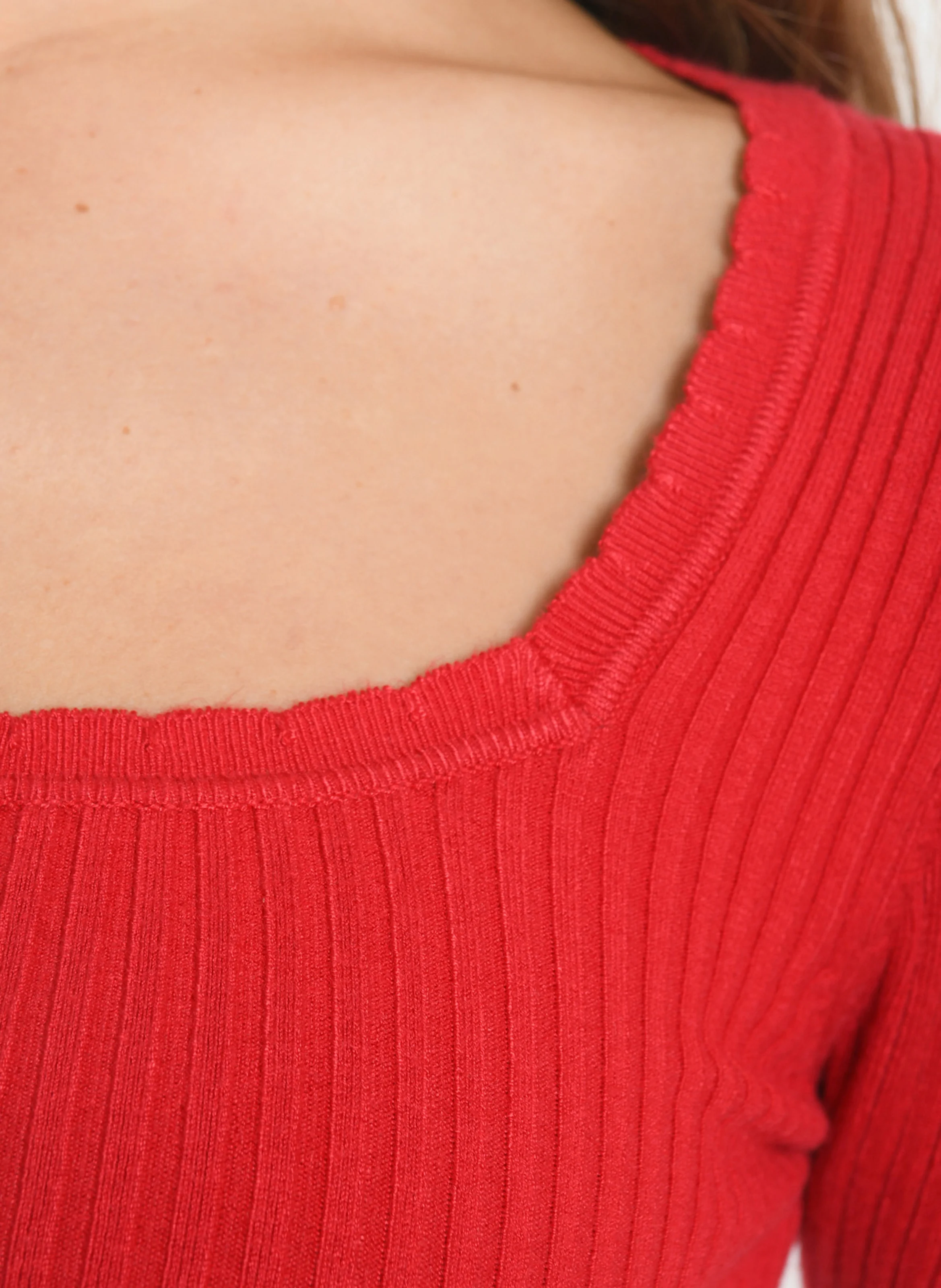 ELISABETH - Pull col carré | Rouge