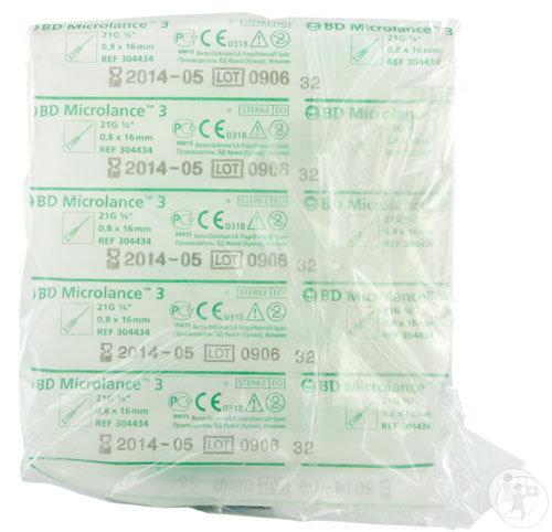 BD Microlance 3 Aiguille 21G 5/8 RB 0,8x16mm Vert 10 Pièces