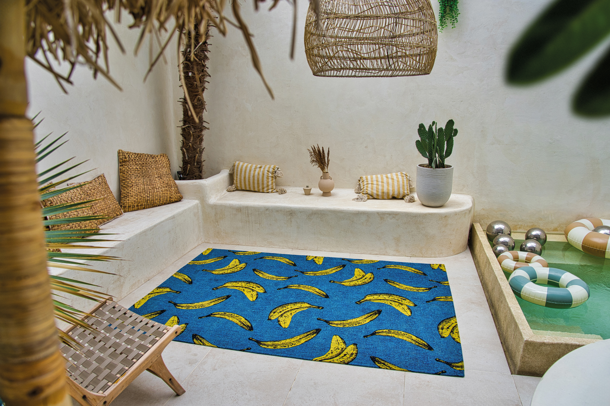 Ecorugs vloerkleed Banana blauw 140x200 cm