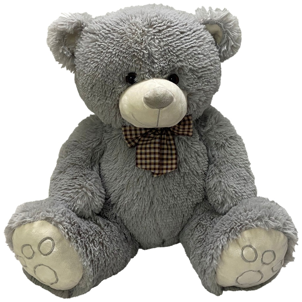 43 cm großer sitzender Teddybär – Grau