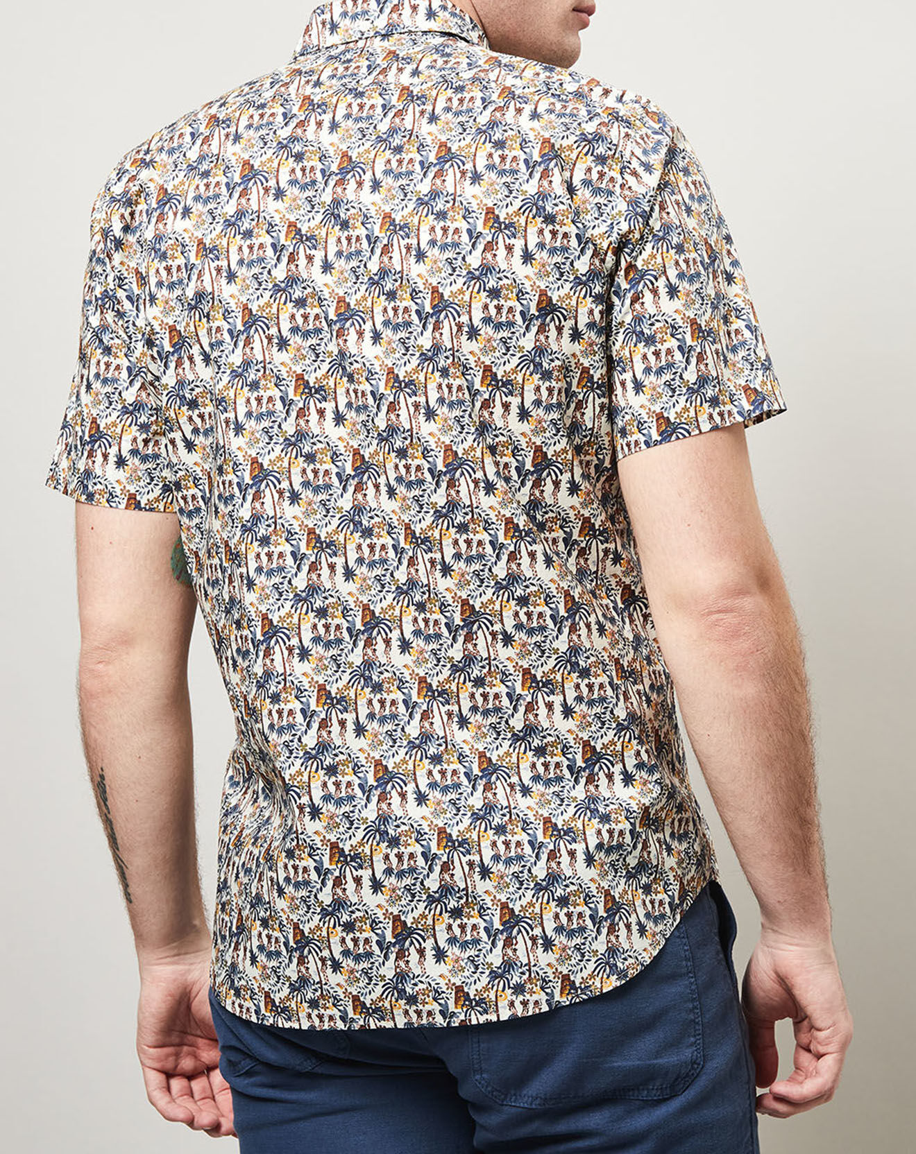 Hartford Chemise slim imprimée Sander beige/multicolore