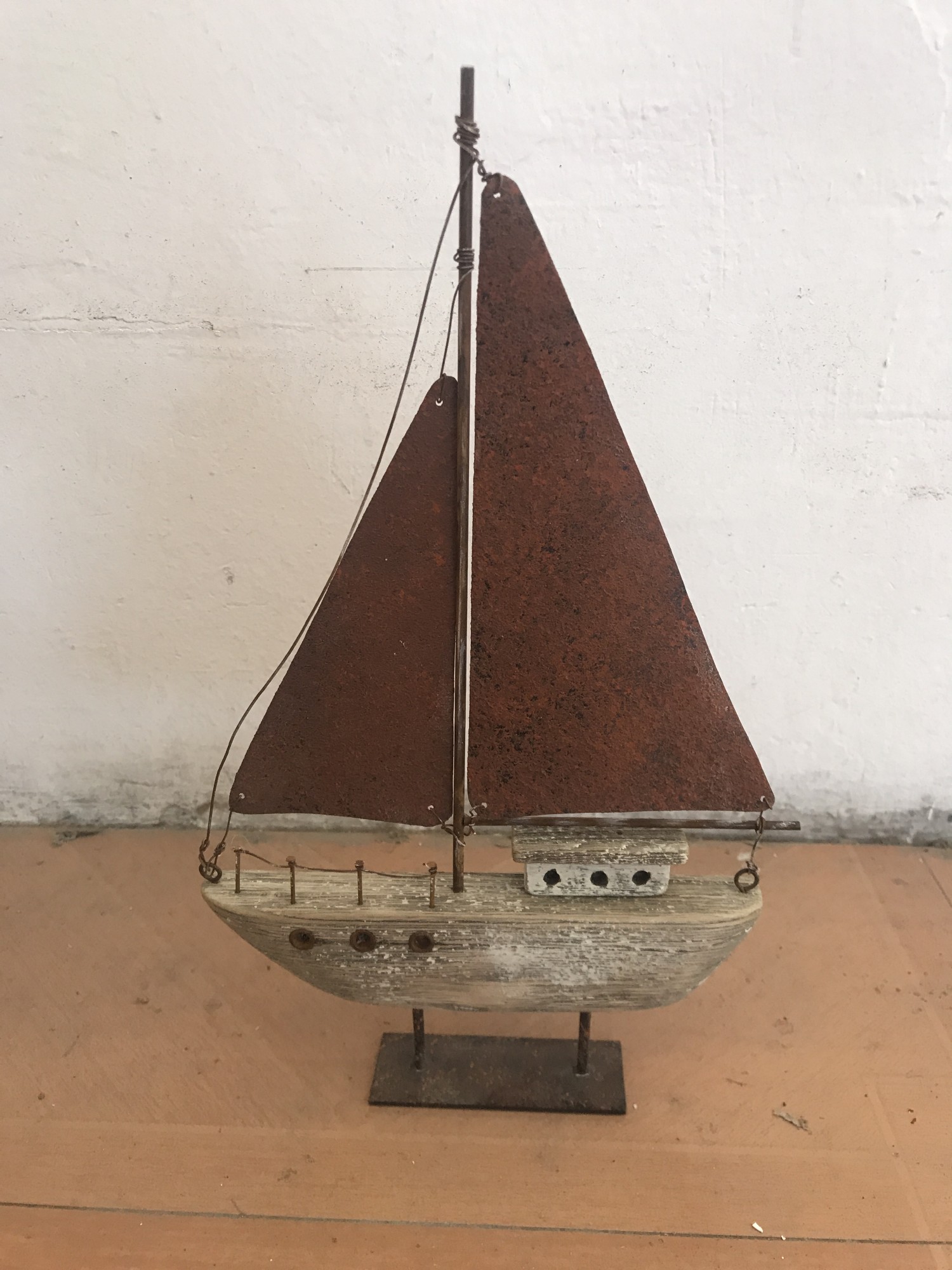 Segelboot auf Ständer, natur, H 33 cm, B 21 cm, L 3,5 cm von fischer's lagerhaus
