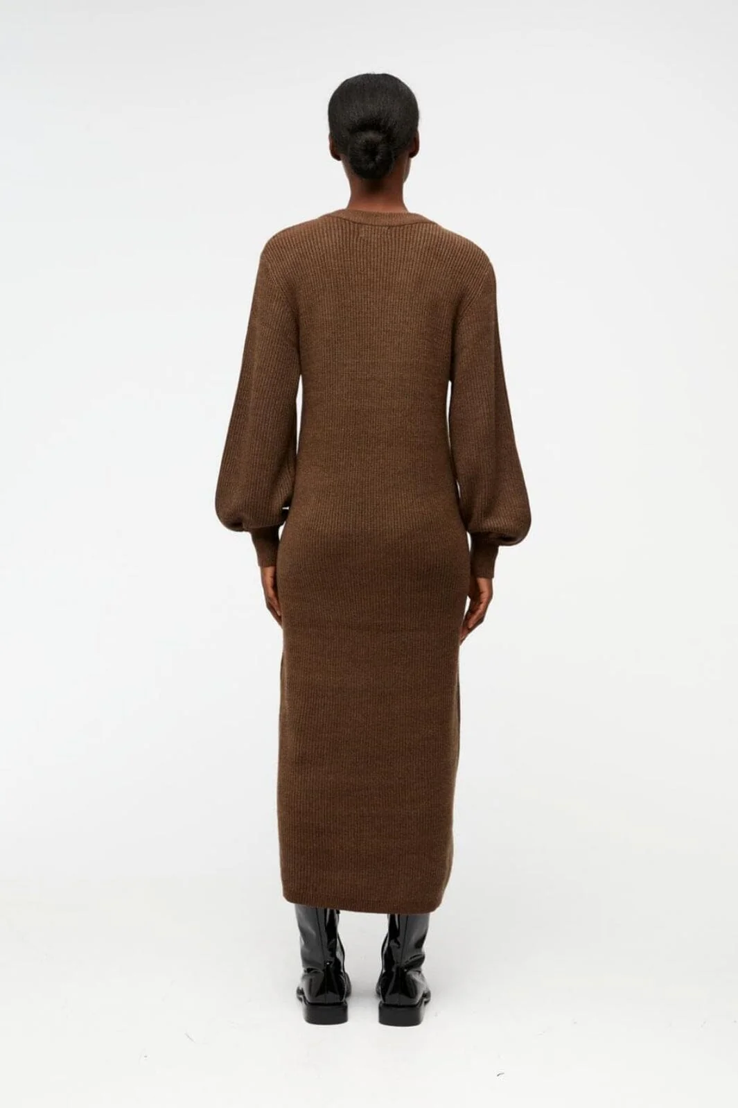 Object Objmalena L/S Knit Dress 4033365 dark earth melange