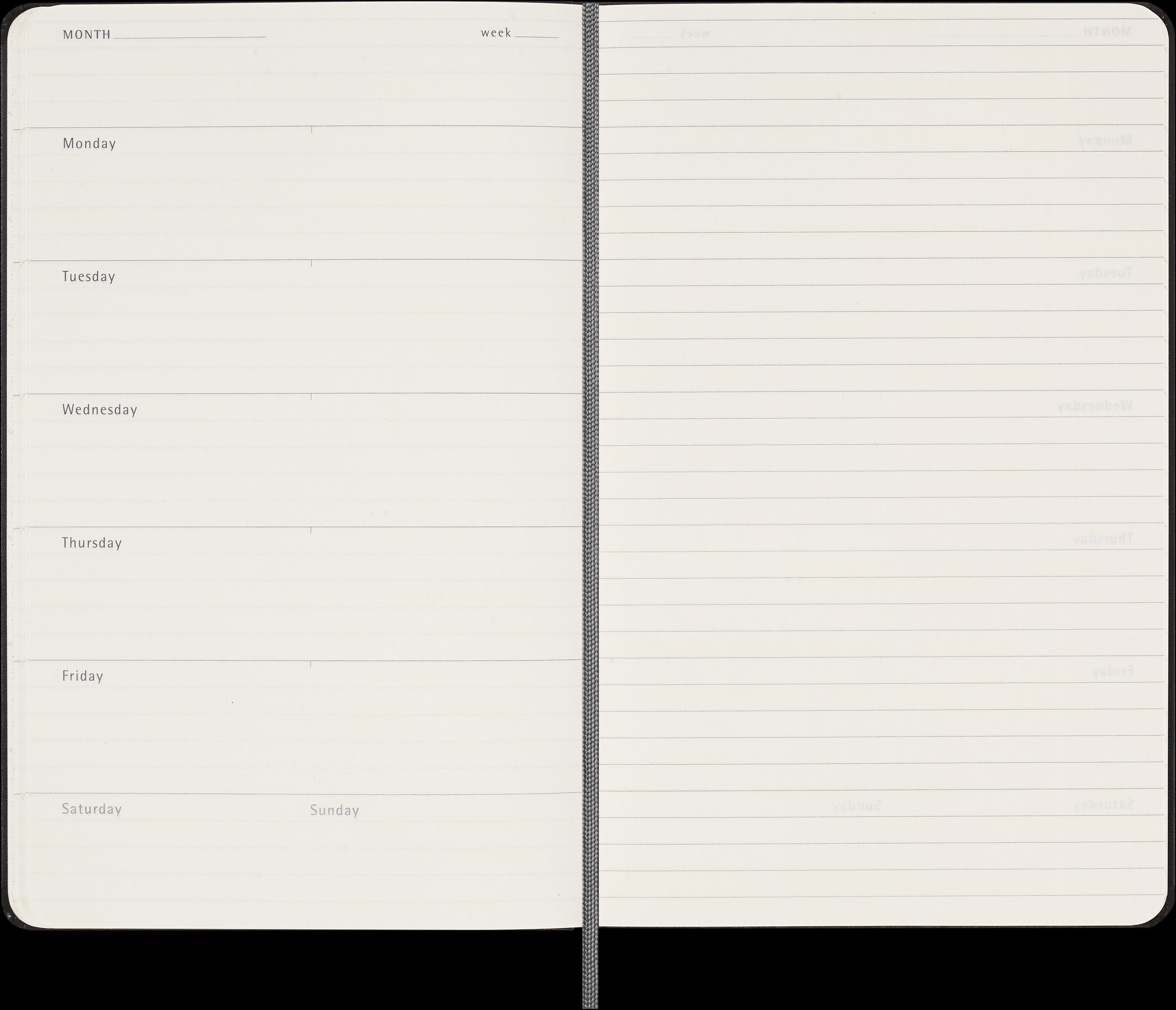 Moleskine undatierter Wochen Notizkalender, L/A5
