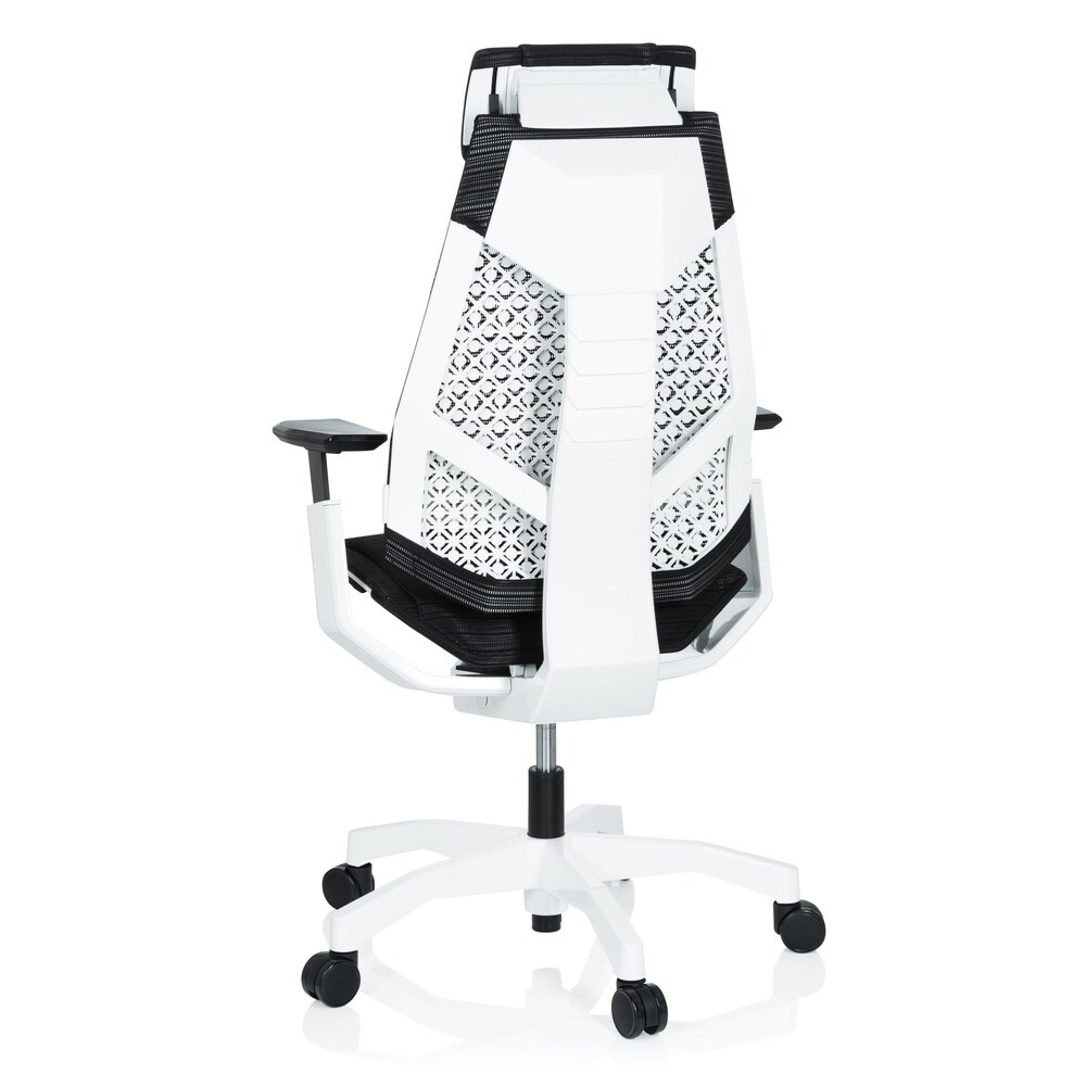 High End Bürostuhl GENIDIA PRO WHITE Netzstoff mit Armlehnen hjh OFFICE