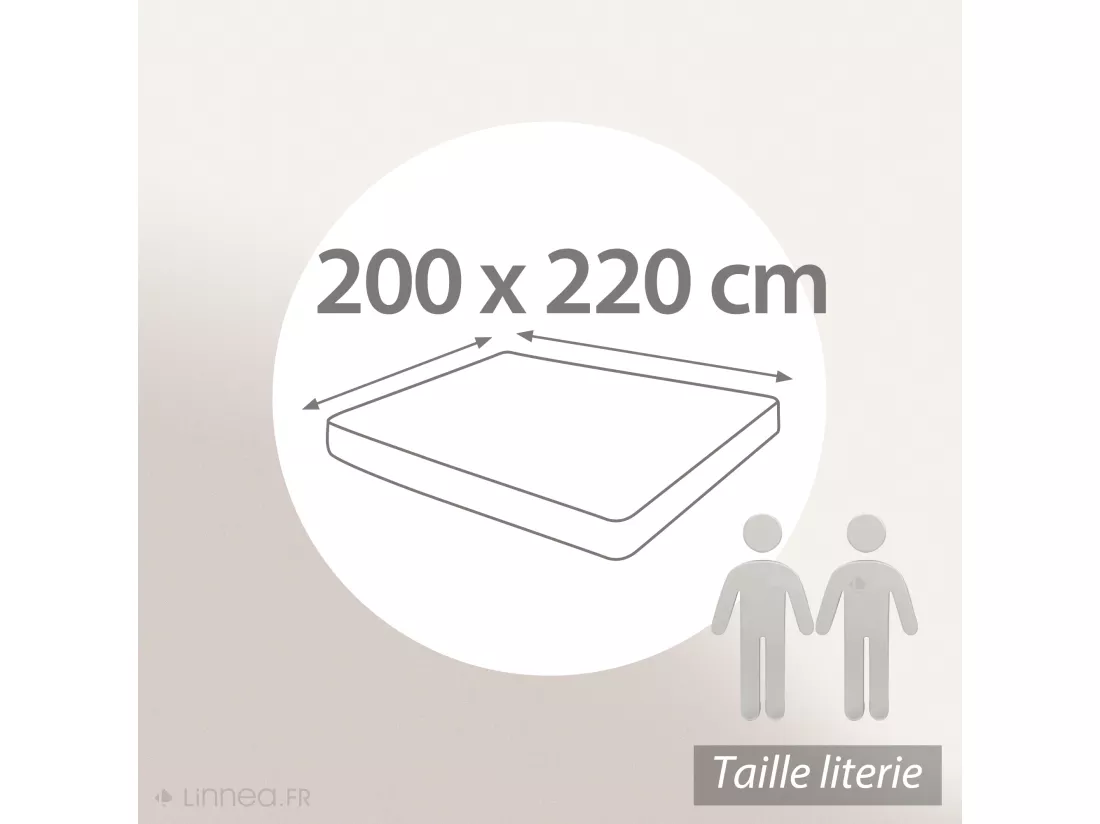 Protège matelas imperméable 200x220 cm bonnet 40cm ARNON molleton coton contrecollé polyuréthane