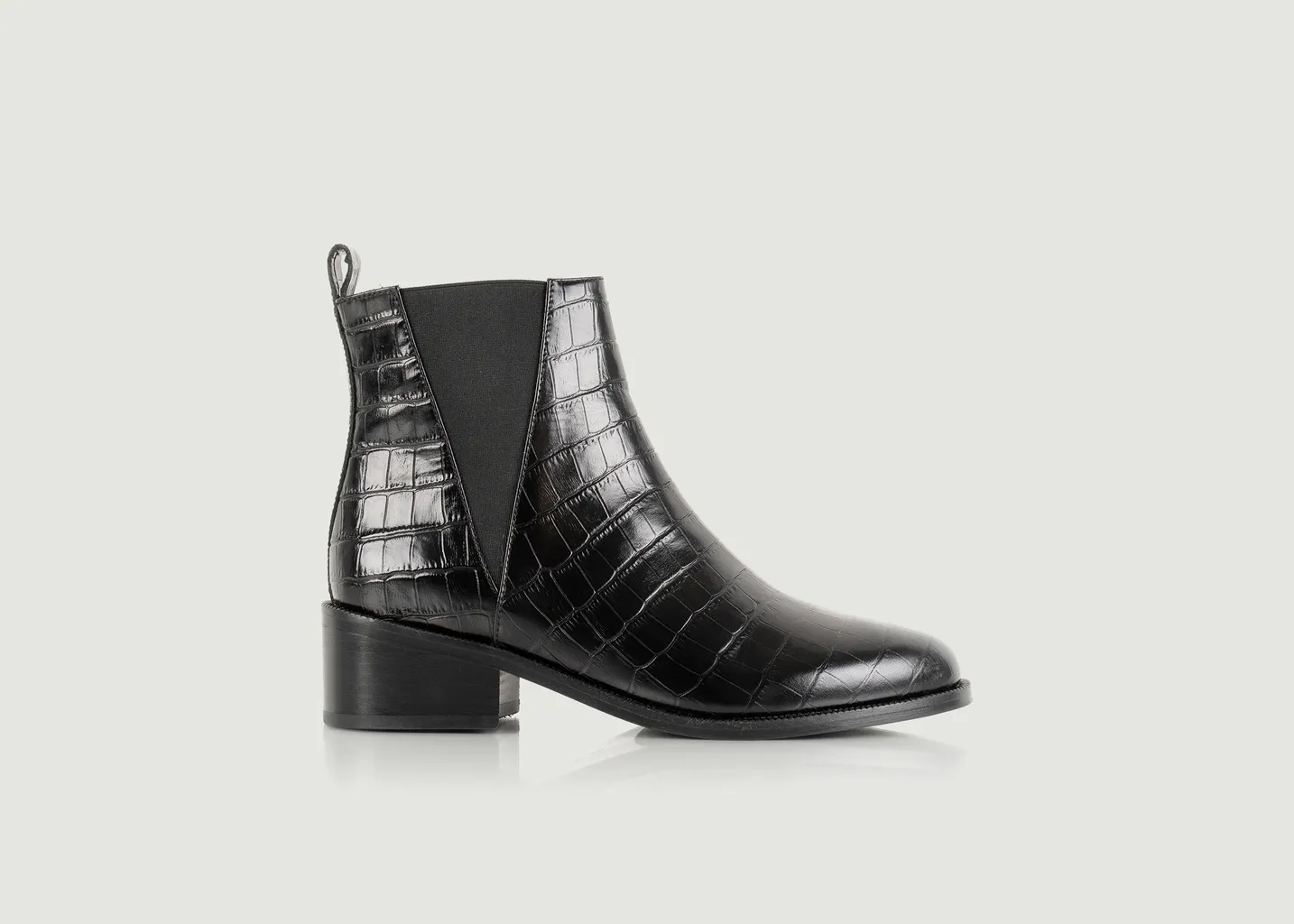 Bottines en cuir effet croco Camden Bobbies Paris