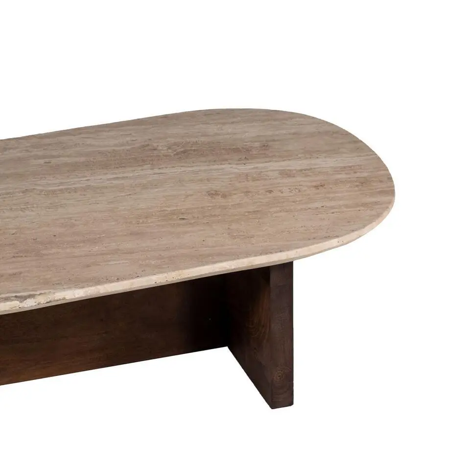 Salontafel Travertin 120cm - Japandi Stijl - Tafel Olaf