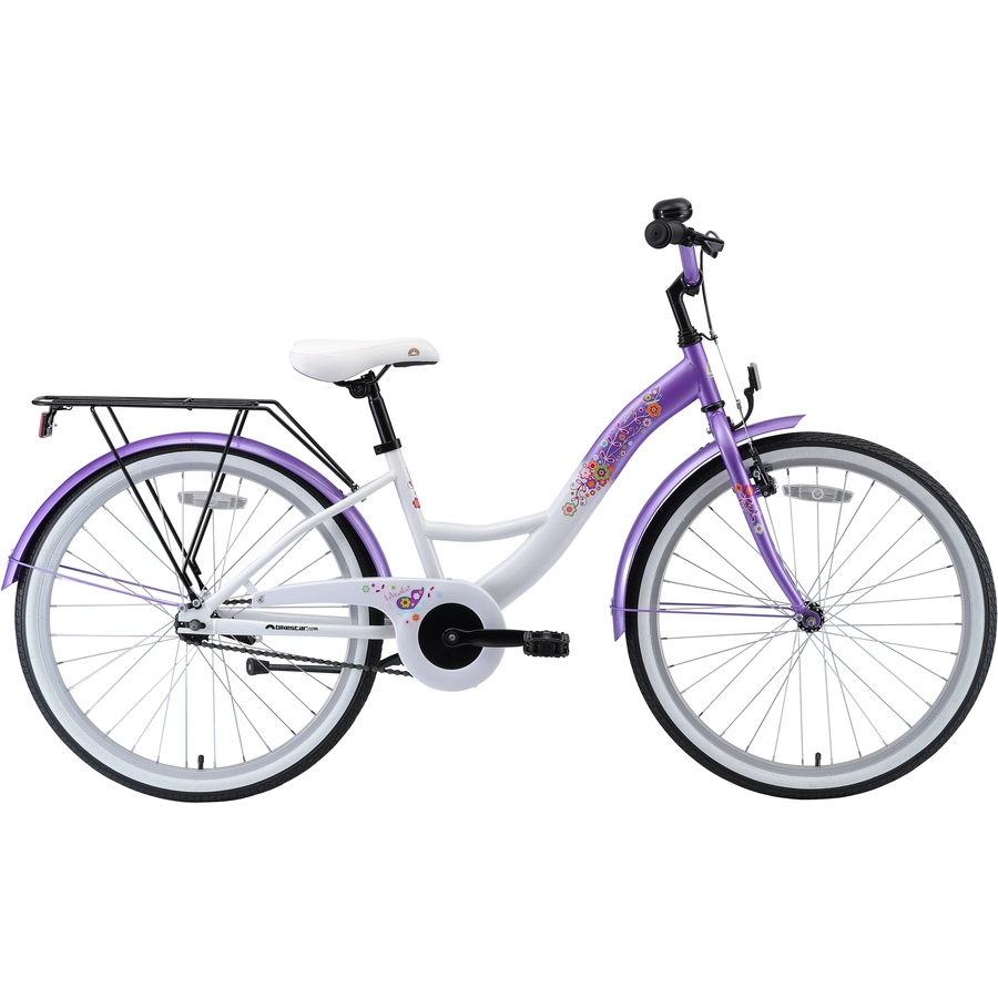 Bikestar Kinderrad 24 Zoll Classic lila, weiß