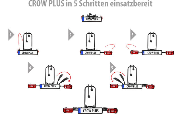 Eufab Crow Plus Kupplungs-Fahrradträger für 2 Fahrräder, E-Bike geeignet