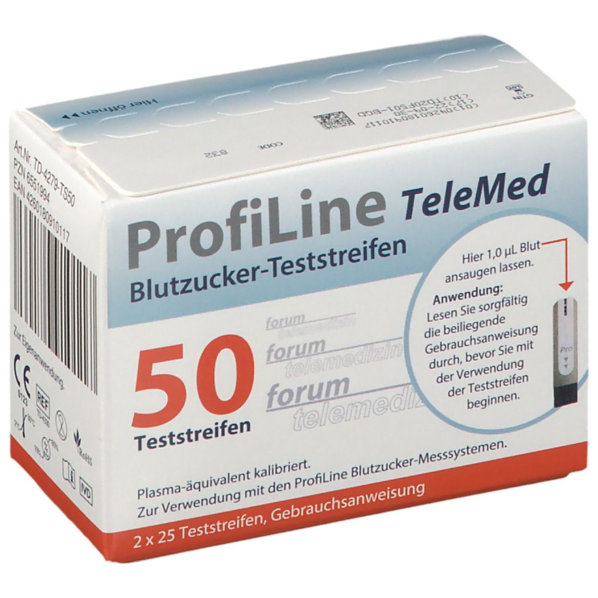 ProfiLine TeleMed Blutzucker-Teststreifen
