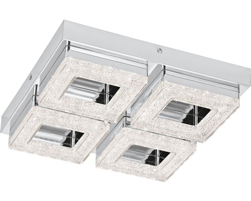LED plafondlamp 4x4W 4x400 lm 3000K 28x28 cm Fradelo chroom/helder/kristal