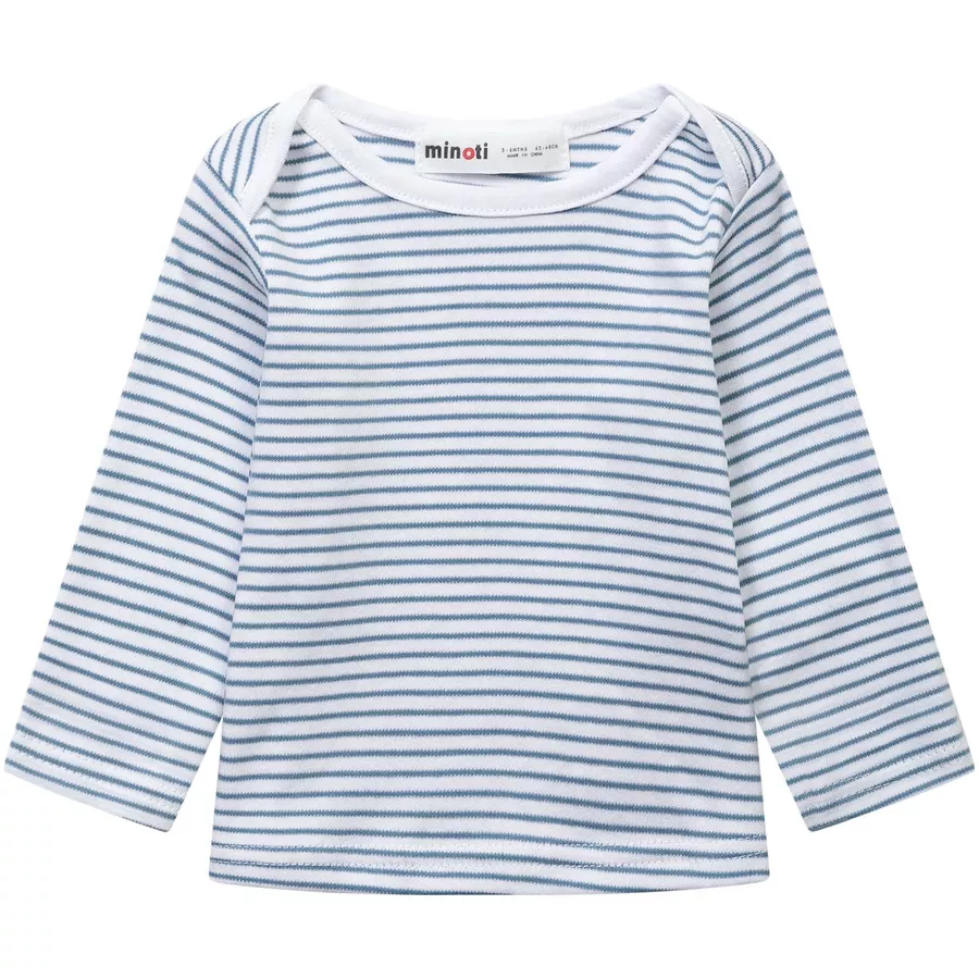MINOTI 3er-Pack Longsleeves HellblauWeiß