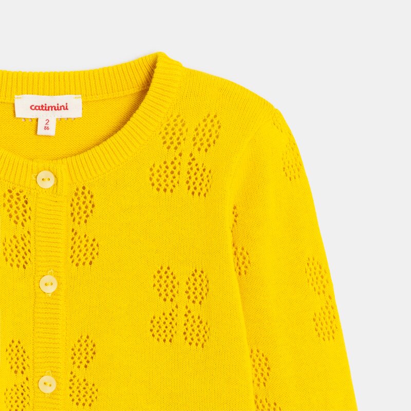 Cardigan bébé fille jaune en tricot Catimini Jaune