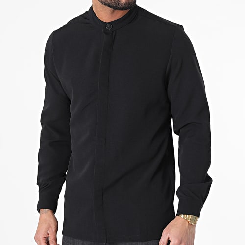 Chemise Manches Longues Col Mao 22005 Noir