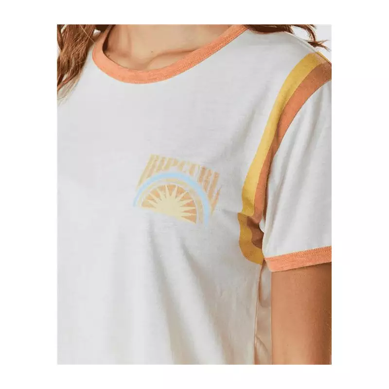 Teeshirt femme RIPCURL Ringer Surf Revival Tee Off White