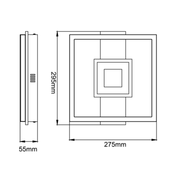 Brilliant plafondlamp Baldo 24w 2600 lm zwart/hout