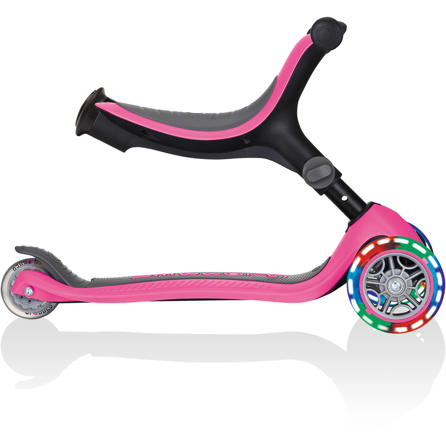 GLOBBER GO-UP FOLDABLE PLUS LIGHTS pink - mit Leuchtrollen