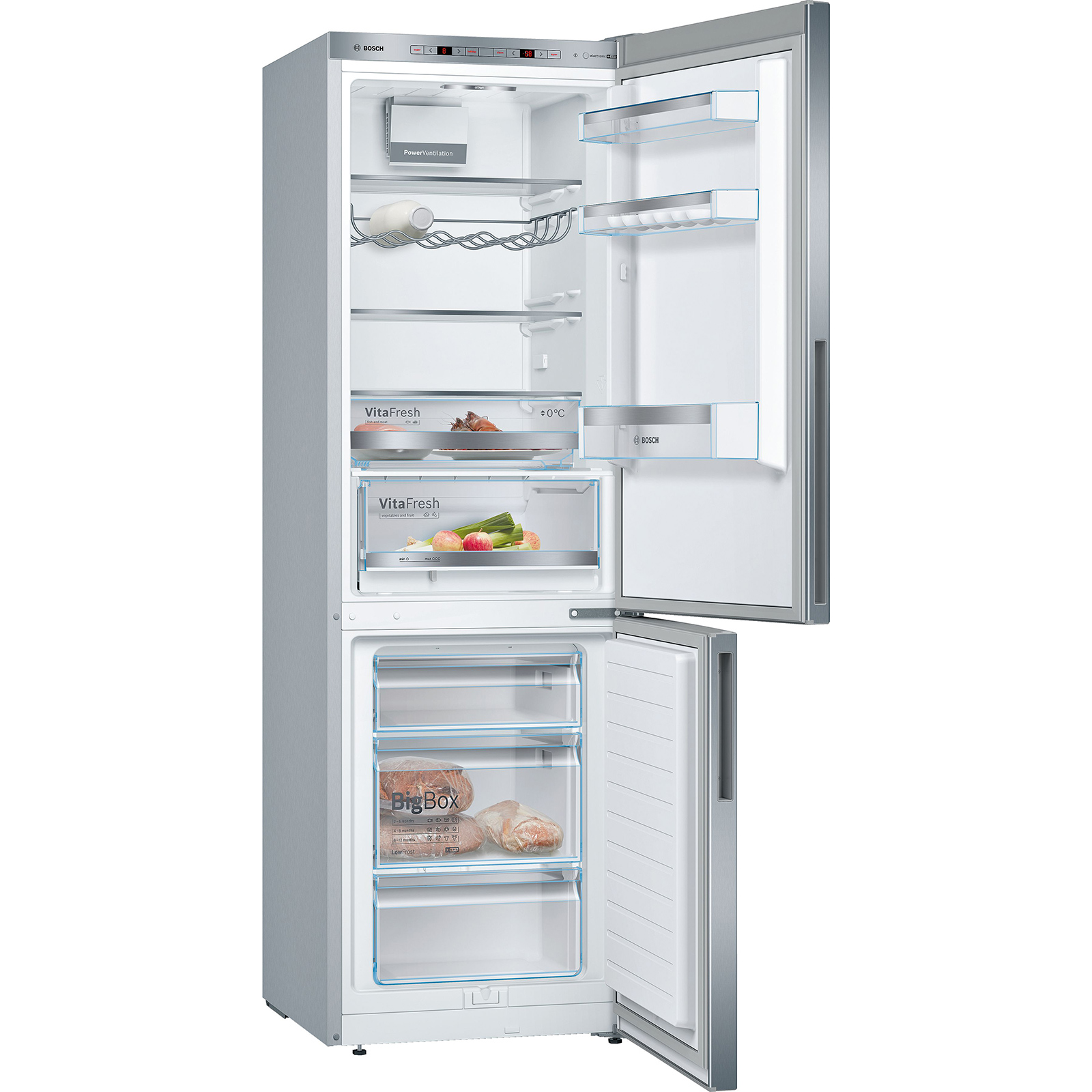 BOSCH Kühl-Gefrierkombination KGE36ALCA - Edelstahl-Optik - C