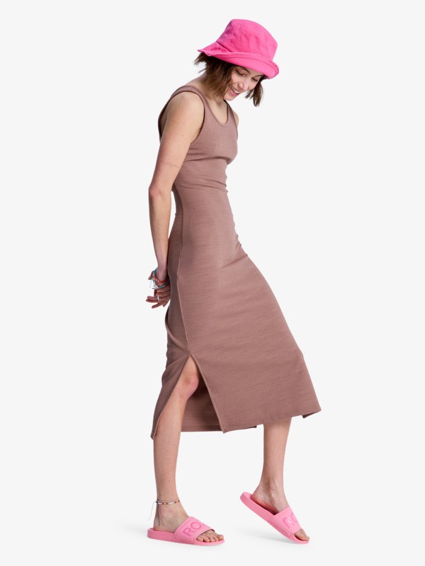 Good Keepsake Robe midi Marron Femme