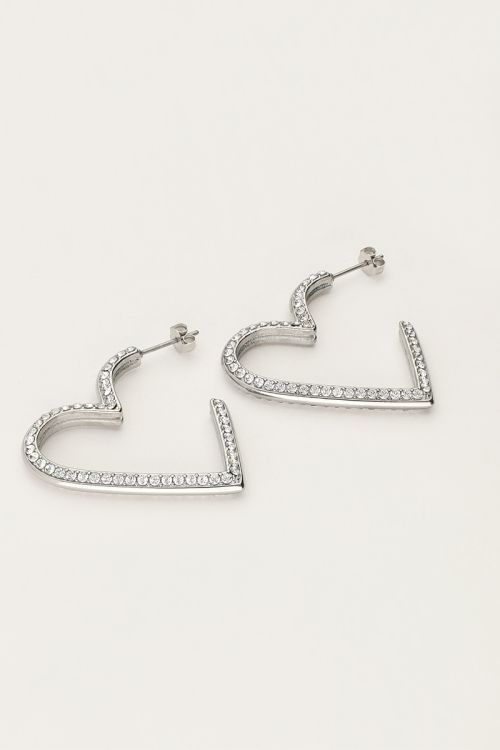 Starry oorbellen hart met strass