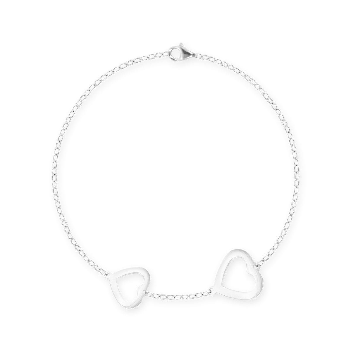 Bracelet coeurs en acier argenté