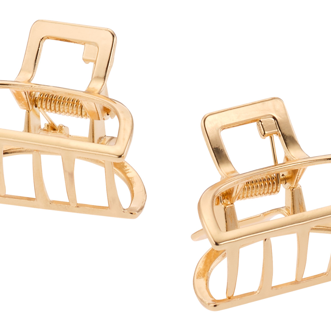 2 Haarklammern aus Metall gold