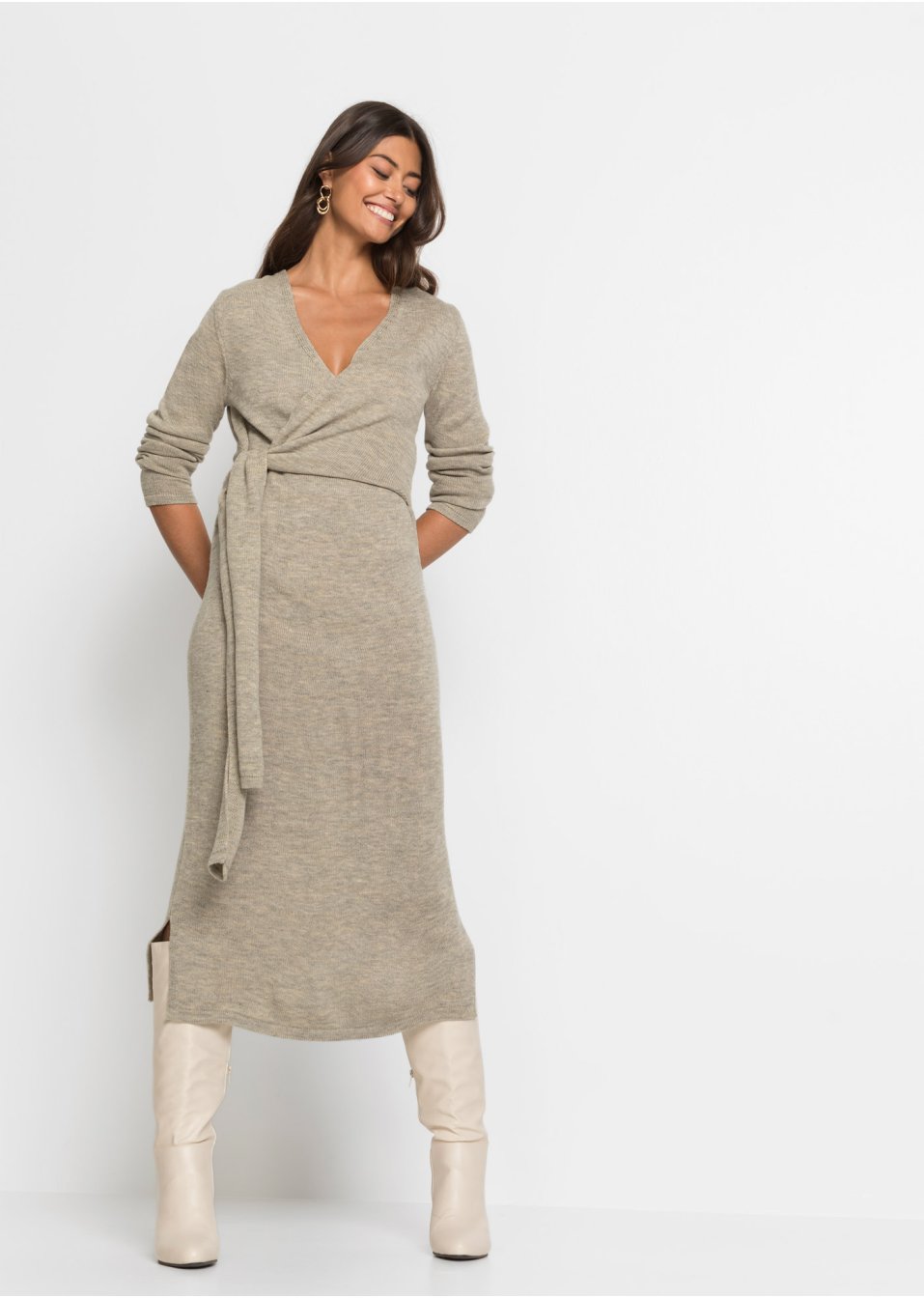 Robe en maille midi