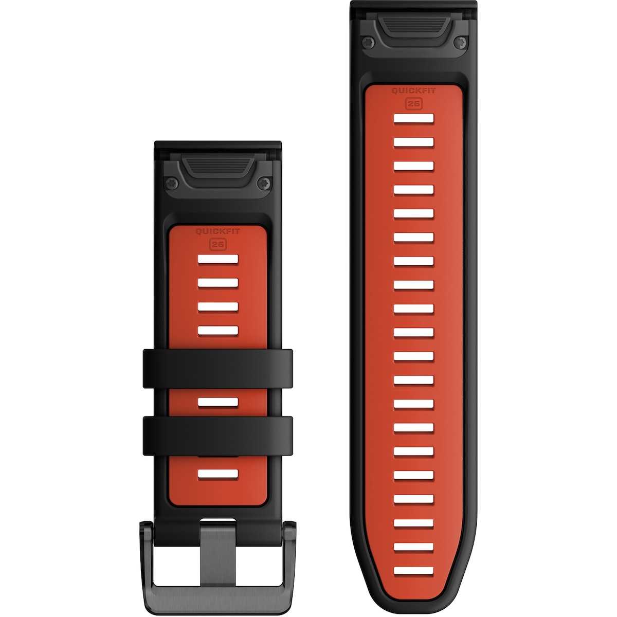 Garmin 26mm QuickFit klokkerem av silikon (sort/rød)