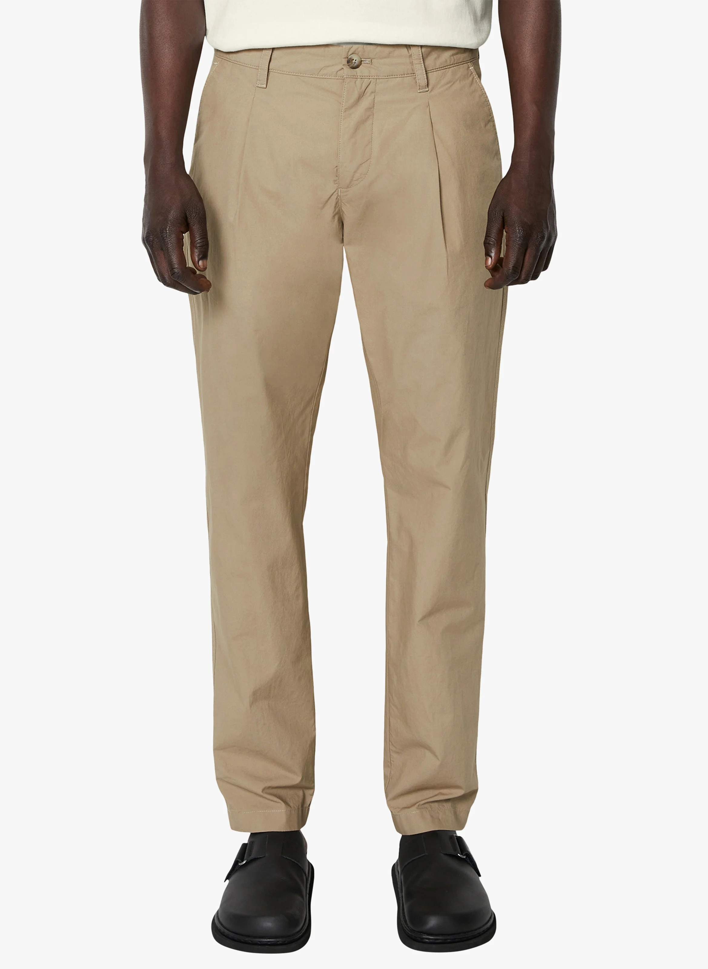 OSBY - Pantalon droit en coton bio | Beige