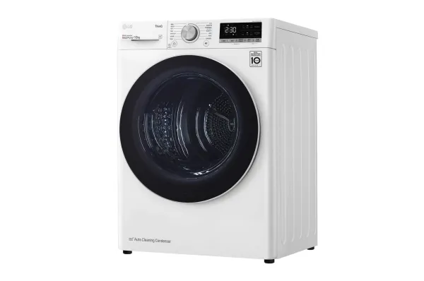 LG RH10V9AV4W, Fritstående, Front-læsning, Varmepumpe, Hvid, Dreje, Berøring, Luxury white