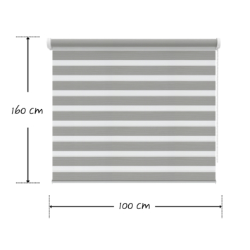 KARWEI duo rolgordijn lichtdoorlatend grijs (kleurnr. 4501) 100x160 cm (bxh)