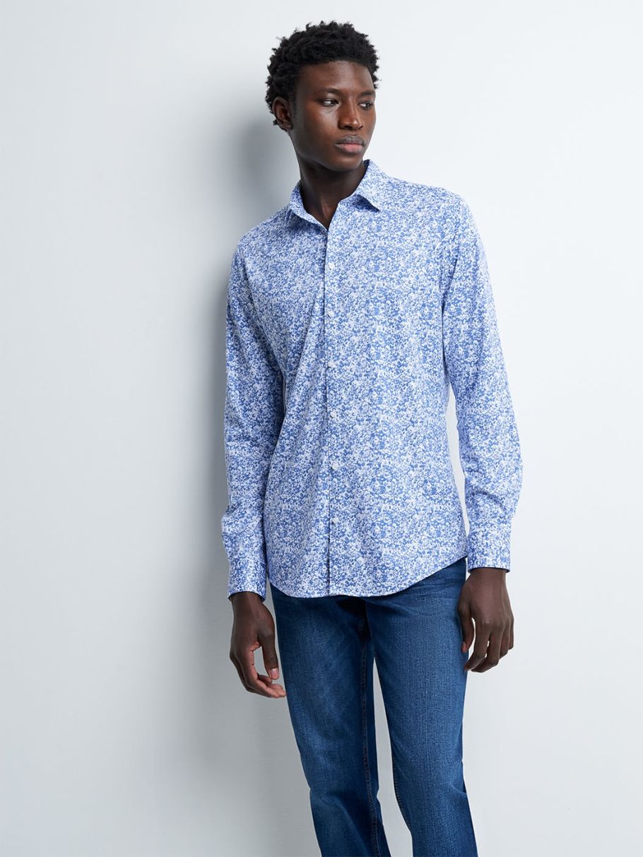 Chemise extra-slim fleurie