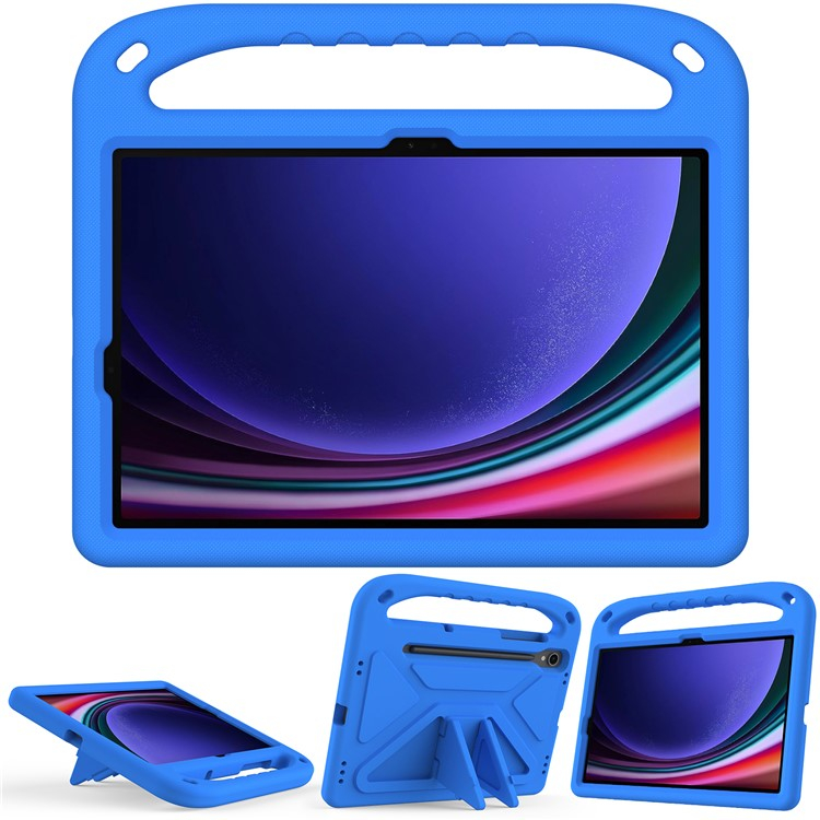 Samsung Galaxy Tab S10 Lite / S10 FE / Tab S9 FE Stossfeste Kinder Schaumstoff Schutz Hülle mit Griff und Standfunktion   S-Pen Halterung - Blau