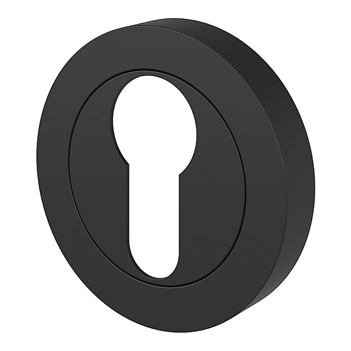 Rosace de fonction rond à visser GoodHome Duod mat noir Ø50mm