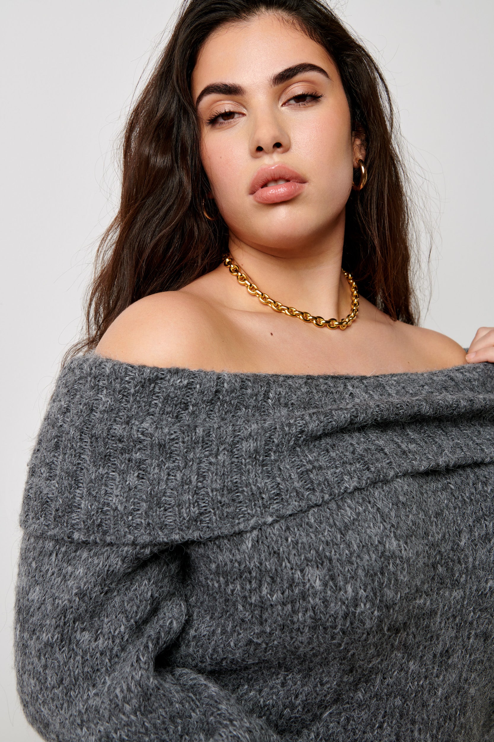 CARMARIE Strickpullover Medium Grey Melange