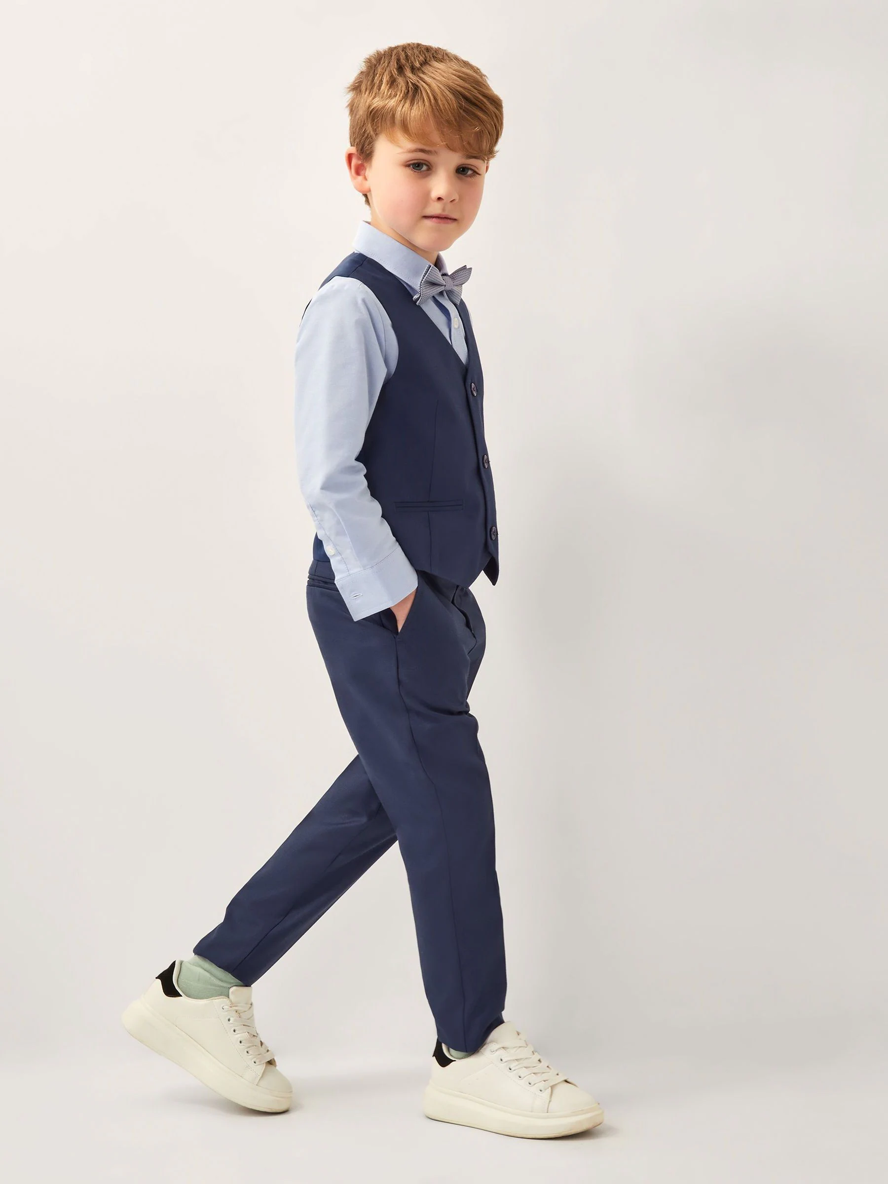 Monsoon 4-delige set van net herenvest en broek met strik