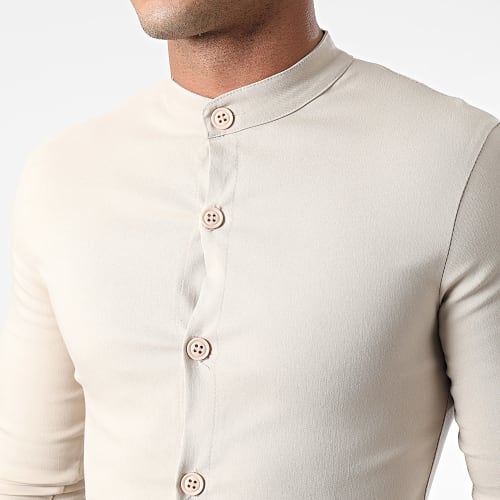 Chemise Manches Longues Beige