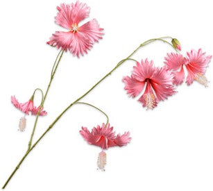 Silk-Ka kunstbloem Hibiscus roze 111 cm